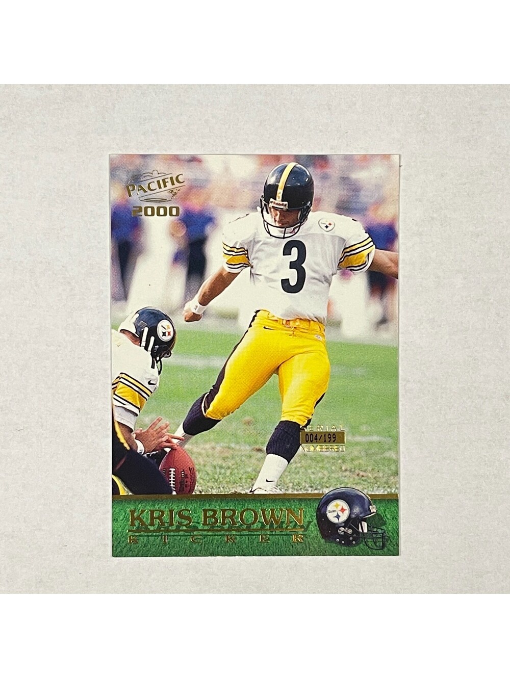 2000 Pacific #295 Kris Brown Serial /199 Pittsburgh Steelers Card